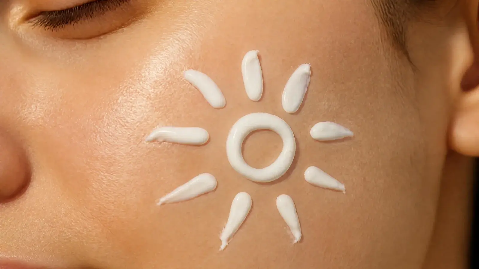 Sunscreen on the face